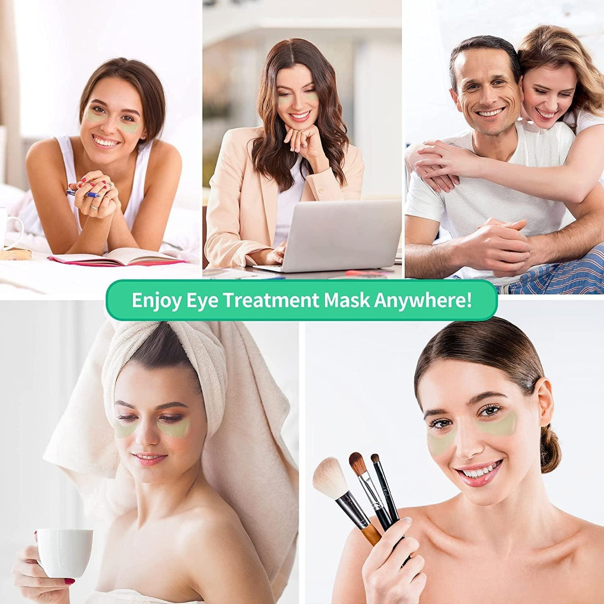 BREYLEE Aloe Vera Eye Mask– 60 Pcs - Puffy Eyes and Dark Circles Treatments – Look Younger and Reduce Wrinkles and Fine Lines Undereye, Improve and Firm Eye Skin - Pure Natural Material Extraction - Supply Center USA