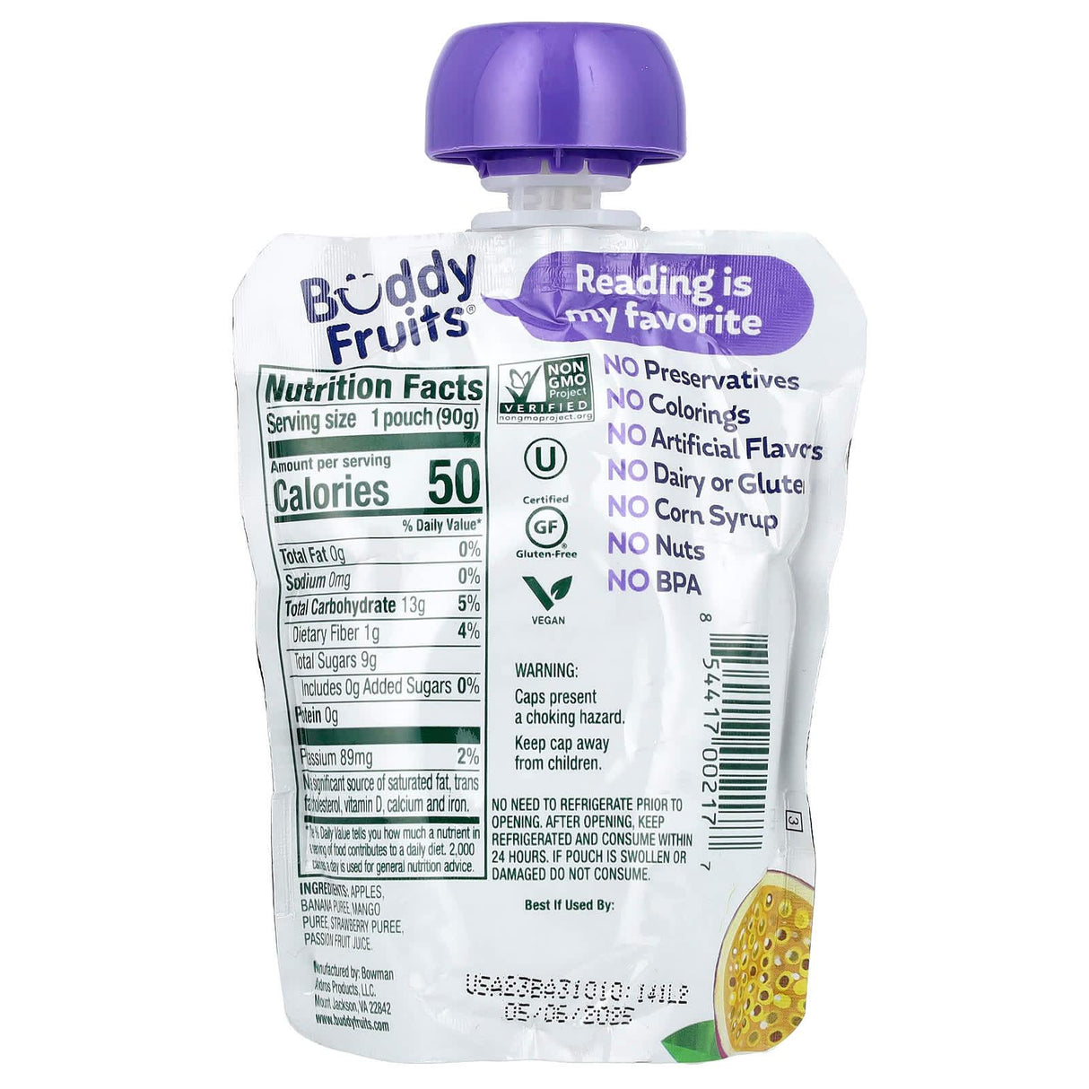 Buddy Fruits, Blended Fruits, Multifruit & Apple, 3.2 oz (90 g) - Supply Center USA