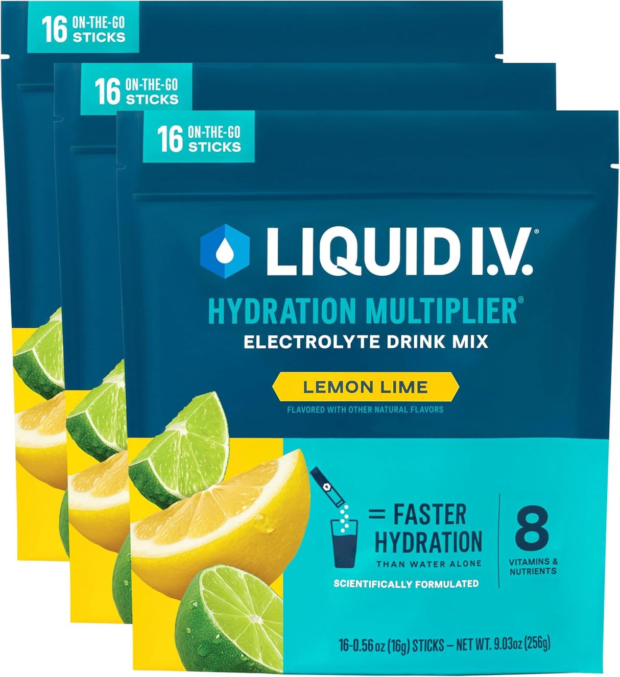 Liquid I.V.® Hydration Multiplier - Seaberry | Electrolyte Powder Drink Mix | 3 Pack (48 Servings)