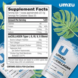 UMZU Zucollagen Hydrolyzed Protein Powder | 5 Collagen Peptide Types for Healthy Hair, Skin, Nails, Joints & Gut | Low Calorie, High Protein (20G Protein per Serving | Unflavored)