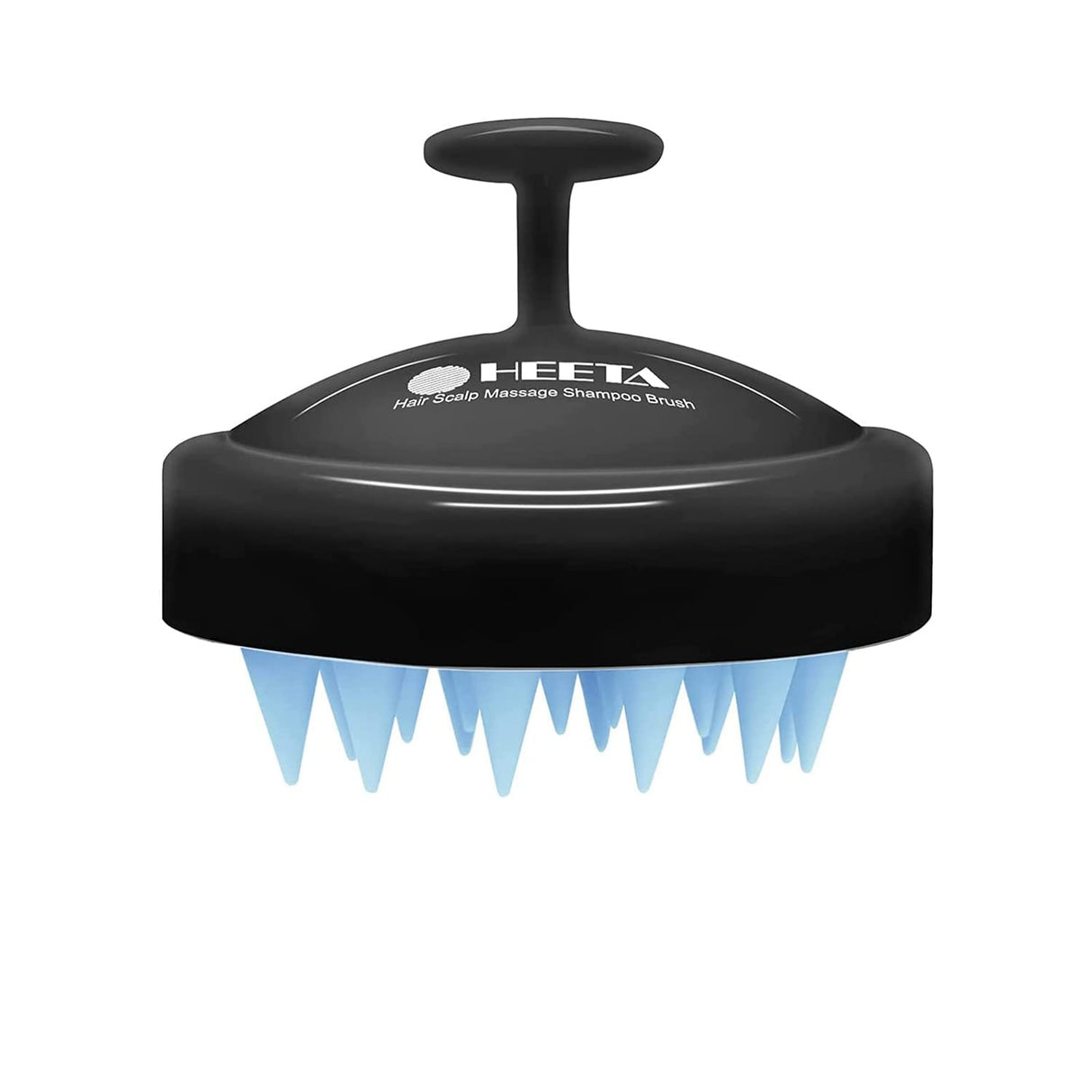 HEETA Shampoo Scalp Brush Massager Hair Growth, Scalp Scrubber with Soft Silicone Bristles for Hair Growth & Dandruff Removal, Hair Brush for Scalp Exfoliator, Black