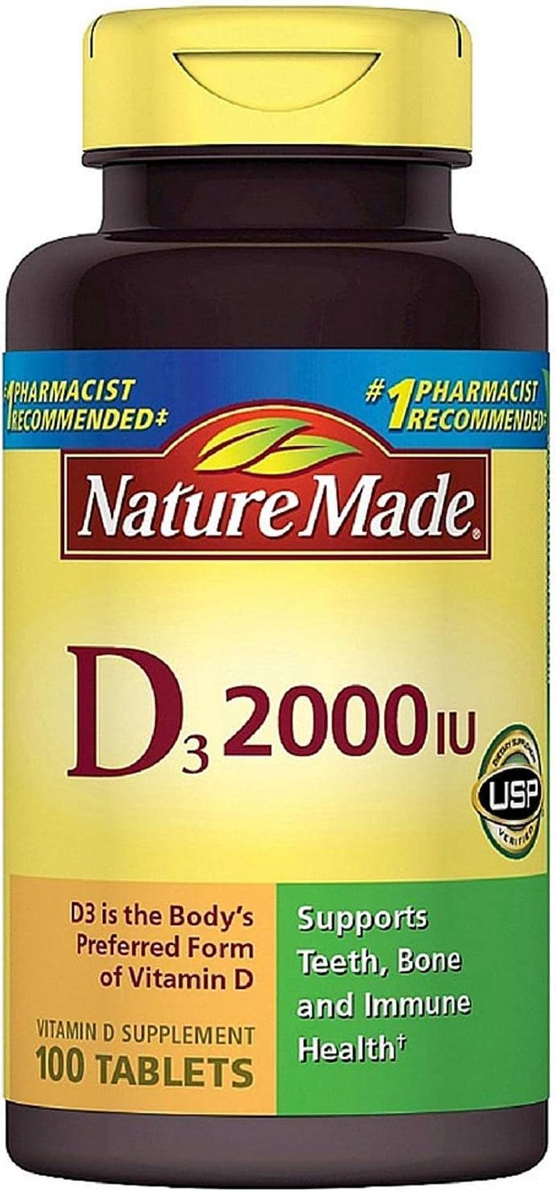 Nature Made Vitamin D3 2000 IU (50 Mcg), Dietary Supplement for Bone, Teeth, Muscle and Immune Health Support, 220 Tablets, 220 Day Supply - Supply Center USA