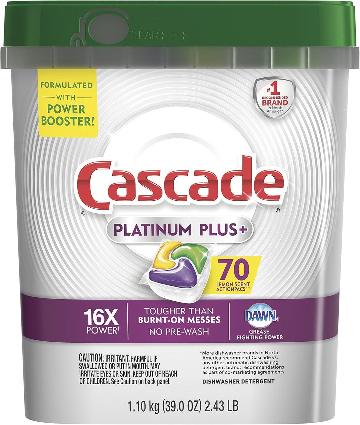 Cascade Platinum plus Dishwasher Pod, Dish Detergent Actionpacs, Dishwasher Detergent, Fresh, 52 Count