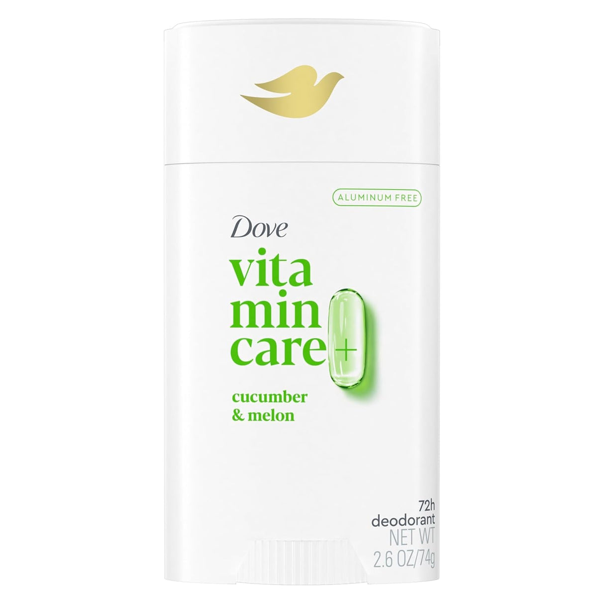Dove Vitamincare+ Aluminum Free Deodorant Stick Coconut & Shea for 72H Odor Protection Breathable Deodorant for Women 2.6 Oz