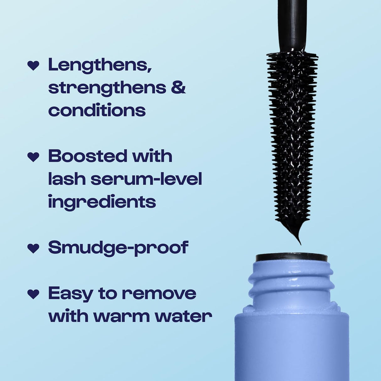 Alleyoop Tubing Mascara Black, Go the Distance - Long-Lasting & Smudge-Proof Mascara with Biotin Supports Lash Repair & Growth - Lengthens & Strengthens Lashes - Vegan & Cruelty-Free (Full, 8Ml)