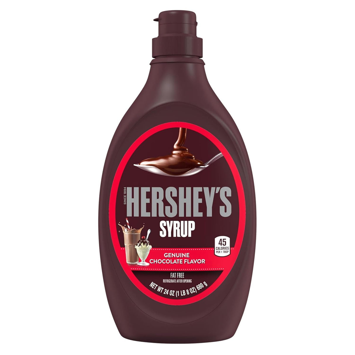 HERSHEY'S Chocolate Syrup Bottle, 24 Oz