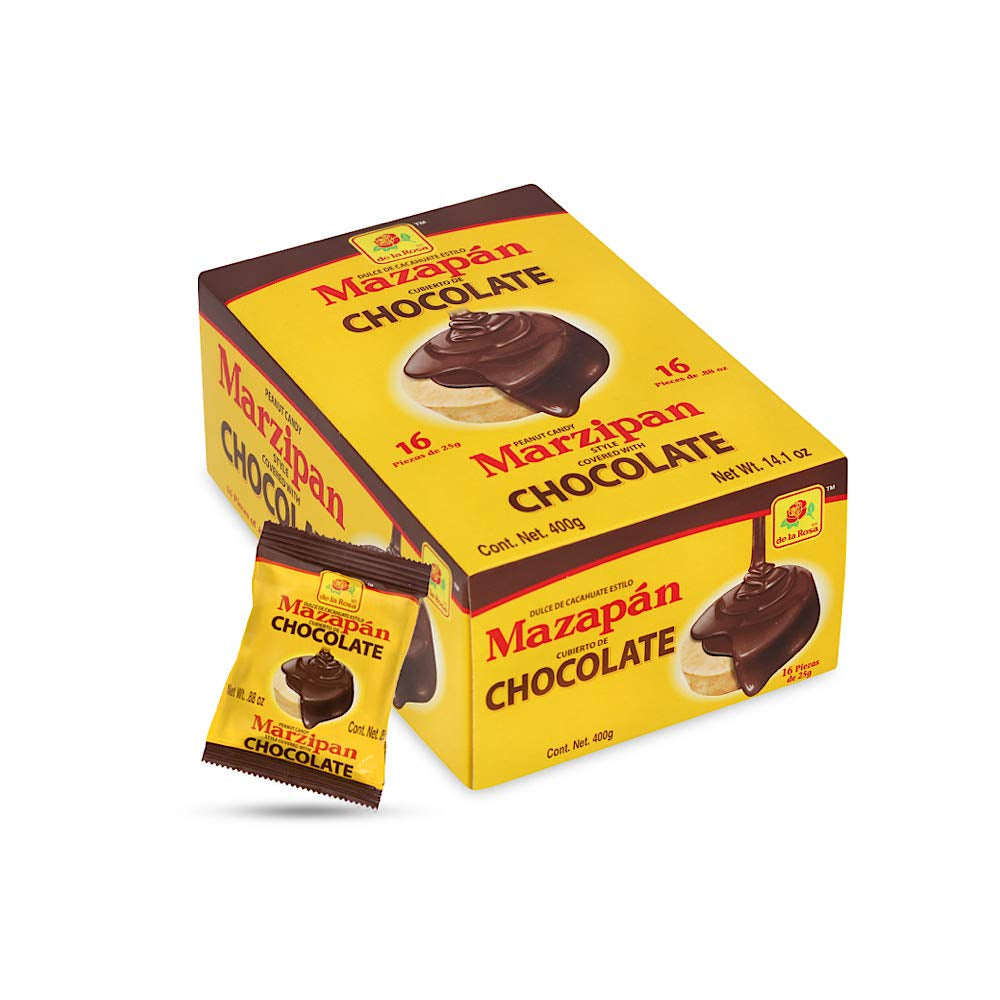 De La Rosa Mazapan, Mexican Original Peanut Candy, Regular and Covered in Chocolate (Regular, Pack of 12)