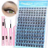 Pawotence Lash Clusters Wispy Cluster Eyelash Extensions 144Pcs Individual Lashes 10-18Mm Lash Extension DIY False Eyelashes Soft Comfortable Eyelash Clusters with Thin Band