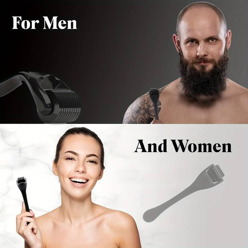 Derma Roller for Face Hair Beard，Scalp Derma Roller，Beard Microneedle Roller，Personal Use Microneedling Roller Microdermabrasion Cosmetic Beauty Instrument Self-Care Gifts for Men Women 1