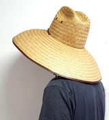 Double Weaved Hard Shell Shade Hat Large Fit Wide Brim Straw Hat Tan - Supply Center USA