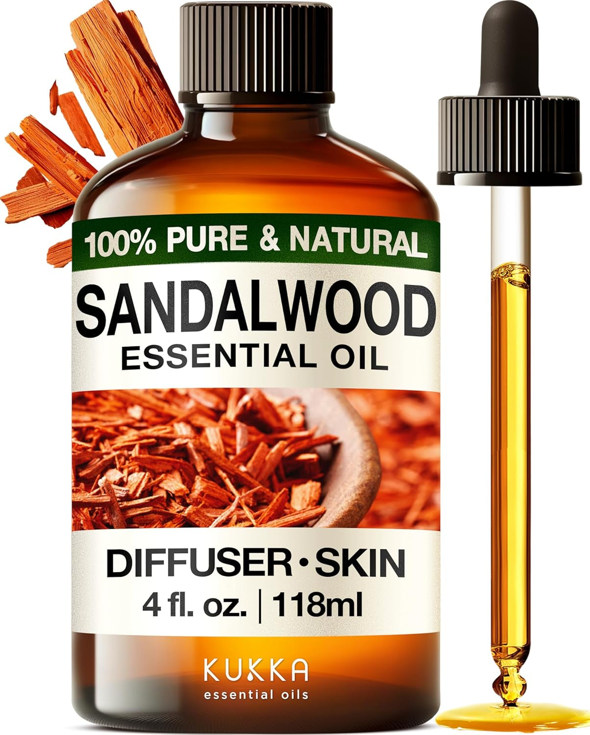 Kukka Tea Tree Oil for Skin, Healthy Hair & Toenails - Huge 4 Fl Oz - 100% Pure Natural Australian Tea Tree Essential Oil - Experience Therapeutic Melaleuca Oil for Scalp, Nails & Soap Making Scent