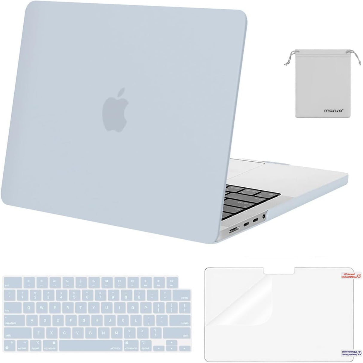 MOSISO Compatible with Macbook Pro 14 Inch Case 2024 2023 2022 2021 M4 M3 M2 M1 Pro Max A3112 A3185 A3401 A2918 A2992 A2779 A2442, Plastic Hard Shell&Keyboard Cover&Screen Film&Pouch, Black
