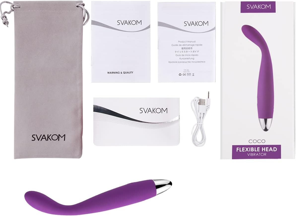 SVAKOM COCO G Spot Vibrator - 8 Seconds to Climax Finger Shaped Waterproof Vibes for Women - 5*5 Vibrations Clit Nipple Personal Massagers - Adult Female Sex Toys