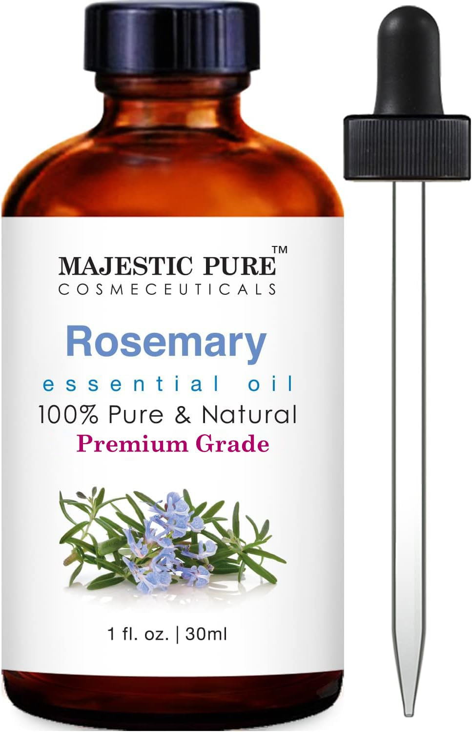 Majestic Pure Lavender Essential Oil with Glass Dropper | 100% Pure and Natural Lavender Oil | Premium Grade Essential Oils for Diffusers, Skin, Aromatherapy, Massage | 4 Fl Oz