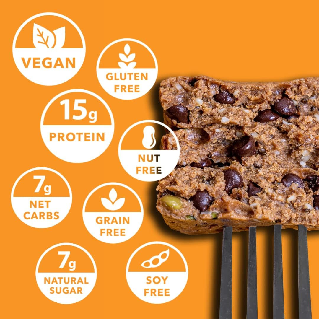 Feel Vegan Protein Bars - Keto, Gluten Free, Organic, 15G Protein - Dairy Free, Low Sugar - Variety Pack (6 Flavors, 6 Pack)
