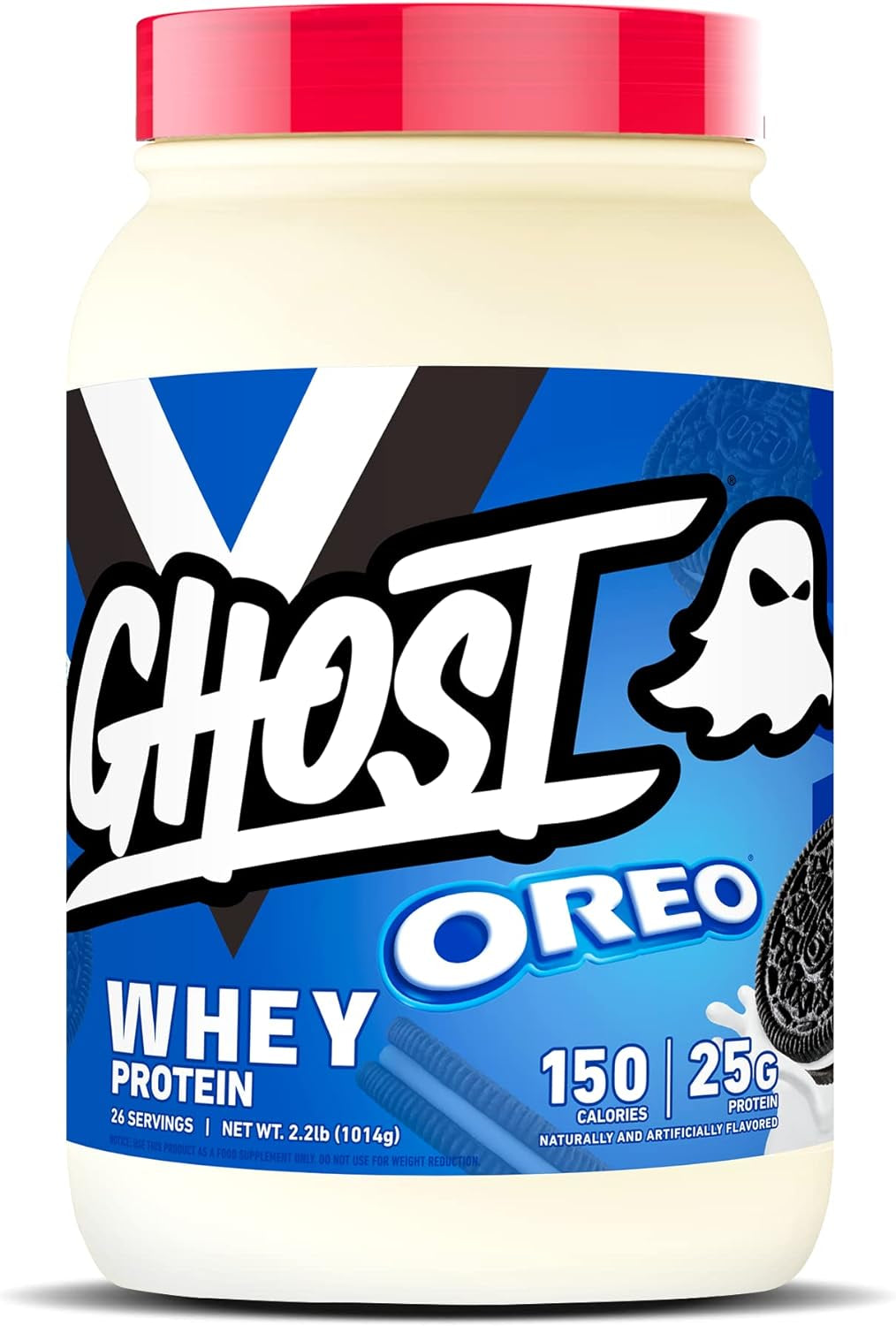 GHOST Whey Protein Powder, Chips Ahoy - 2LB Tub, 25G of Protein - Chocolate Chip Cookie Flavored Isolate, Concentrate & Hydrolyzed Whey Protein Blend