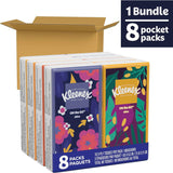 Kleenex On-The-Go Facial Tissues, 8 On-The-Go Packs, 10 Tissues per Box, 3-Ply (80 Total Tissues), Packaging May Vary