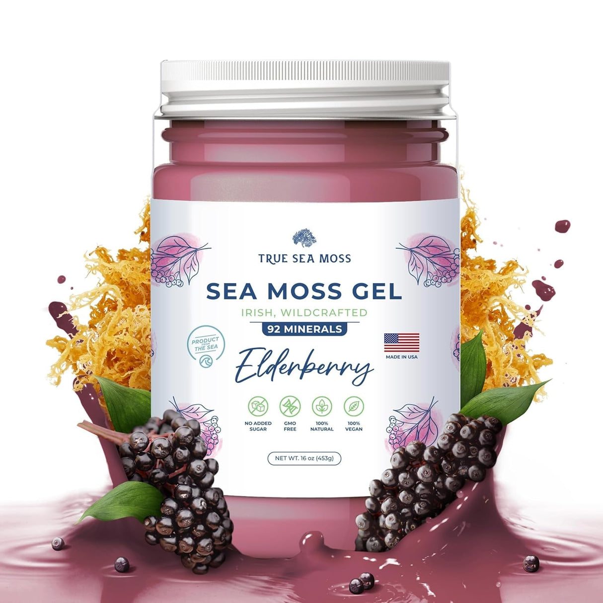 Trueseamoss Wildcrafted Irish Sea Moss Gel –7 Flavors- Nutritious Raw Seamoss Rich in Minerals, Proteins & Vitamins – Antioxidant Health Sea Moss, Vegan Made in USA (MANGO/PINEAPPLE, 1)