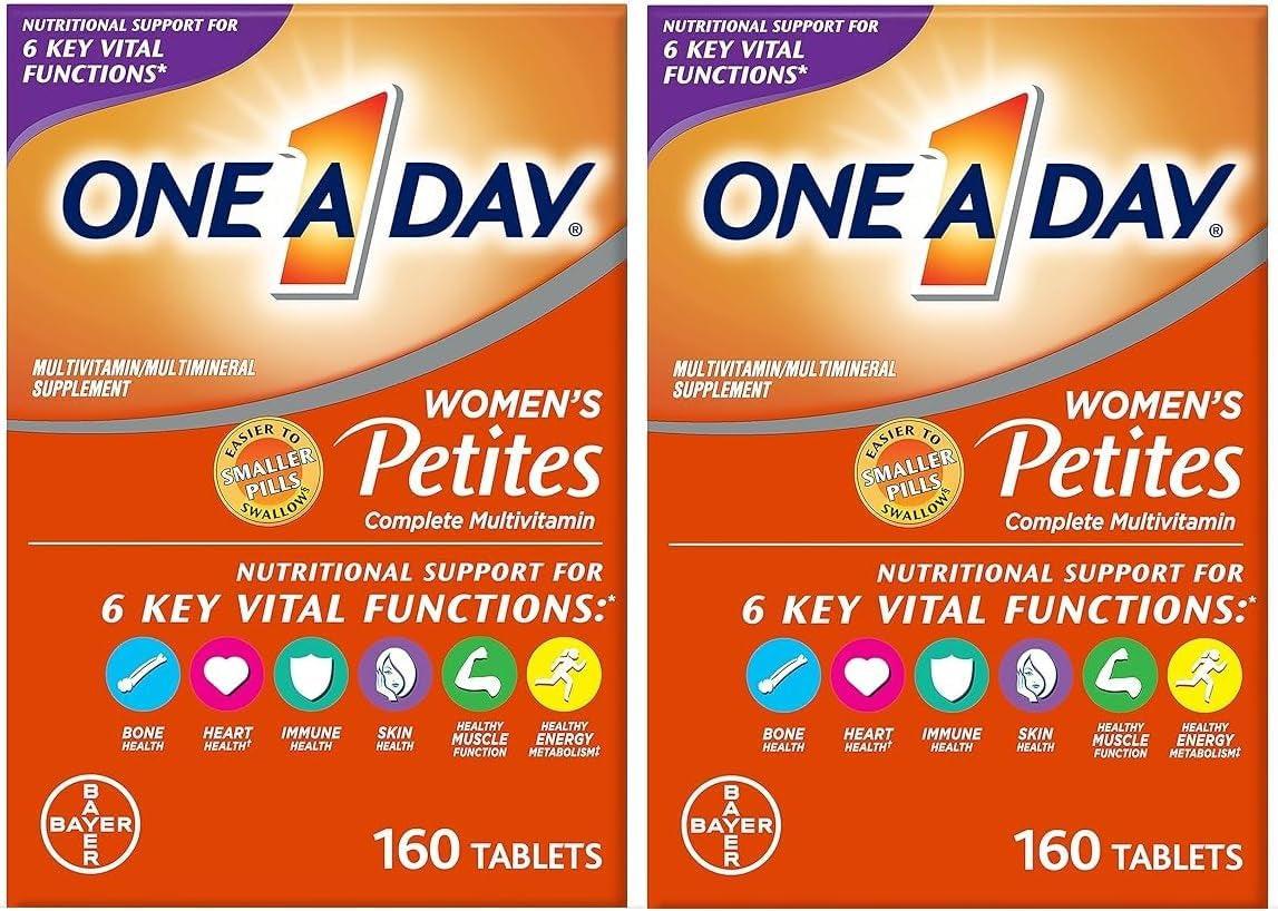 One a Day Women’S Petites Multivitamin,Supplement with Vitamin A, C, D, E and Zinc for Immune Health Support, B Vitamins, Biotin, Folate (As Folic Acid) & More,Tablet, 160 Count - Supply Center USA