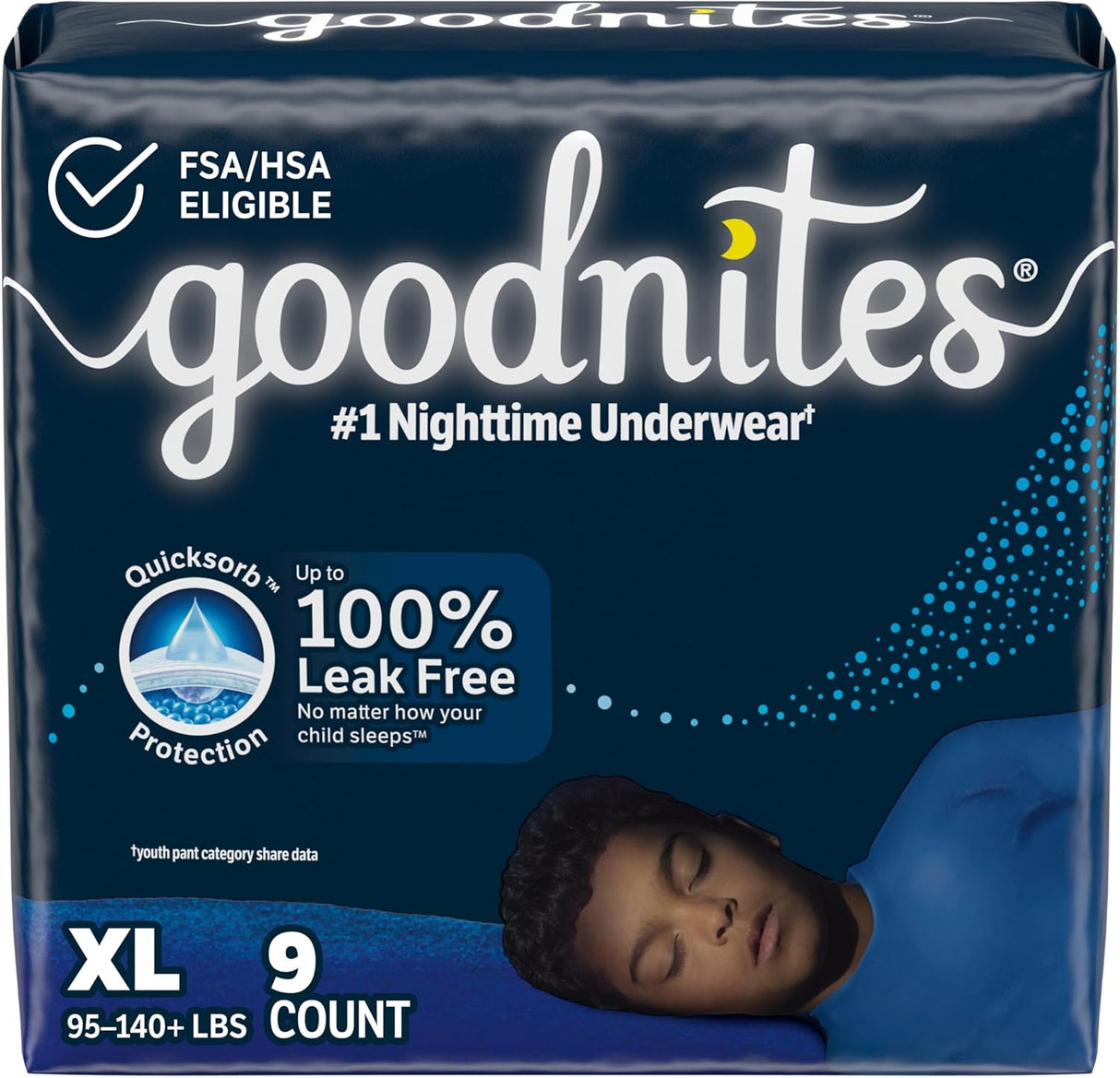Goodnites Boys' Nighttime Bedwetting Underwear, Size S/M (43-68 Lbs), 44 Ct (2 Packs of 22), Packaging May Vary