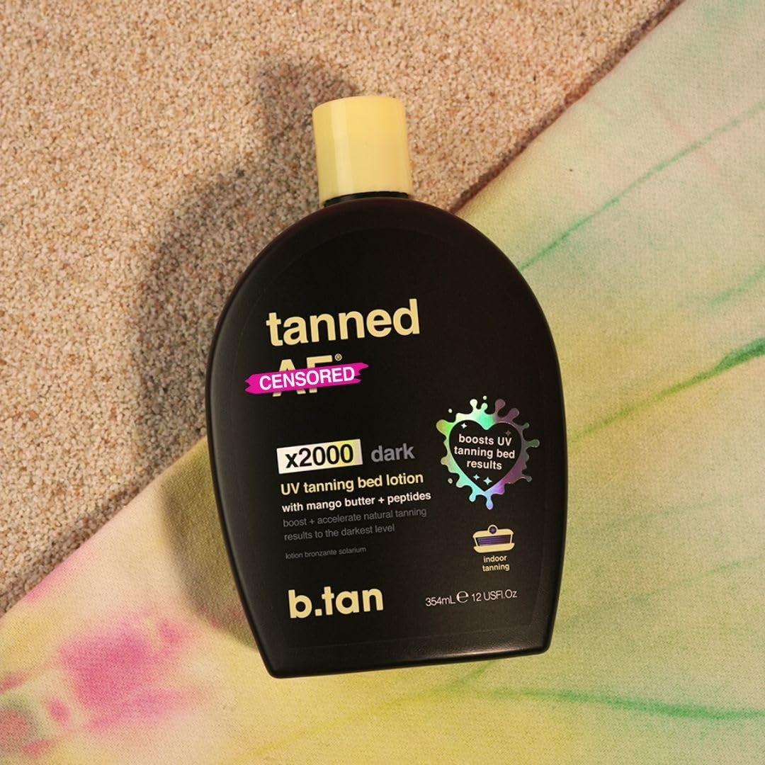 B.Tan UV Tanning Bed Lotion | Darkest Tanning Lotion - Indoor Outdoor Tan Bronzer Accelerator, Best Browning Lotion, 12 Fl Oz