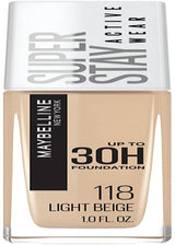 Maybelline Super Stay Full Coverage Liquid Foundation Active Wear Makeup, up to 30Hr Wear, Transfer, Sweat & Water Resistant, Matte Finish, Light Beige, 1 Count - Supply Center USA