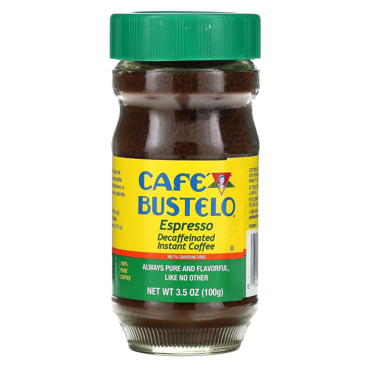 Café Bustelo, Espresso, Decaffeinated Instant Coffee, 3.5 oz (100 g) - Supply Center USA