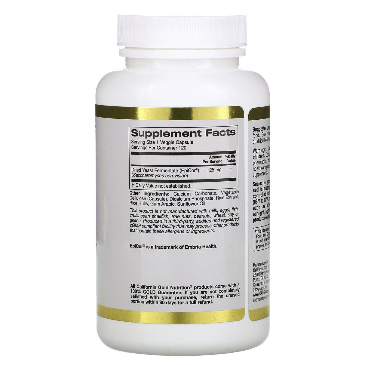 California Gold Nutrition, Children's Epicor, 125 mg, 120 Veggie Capsules - Supply Center USA