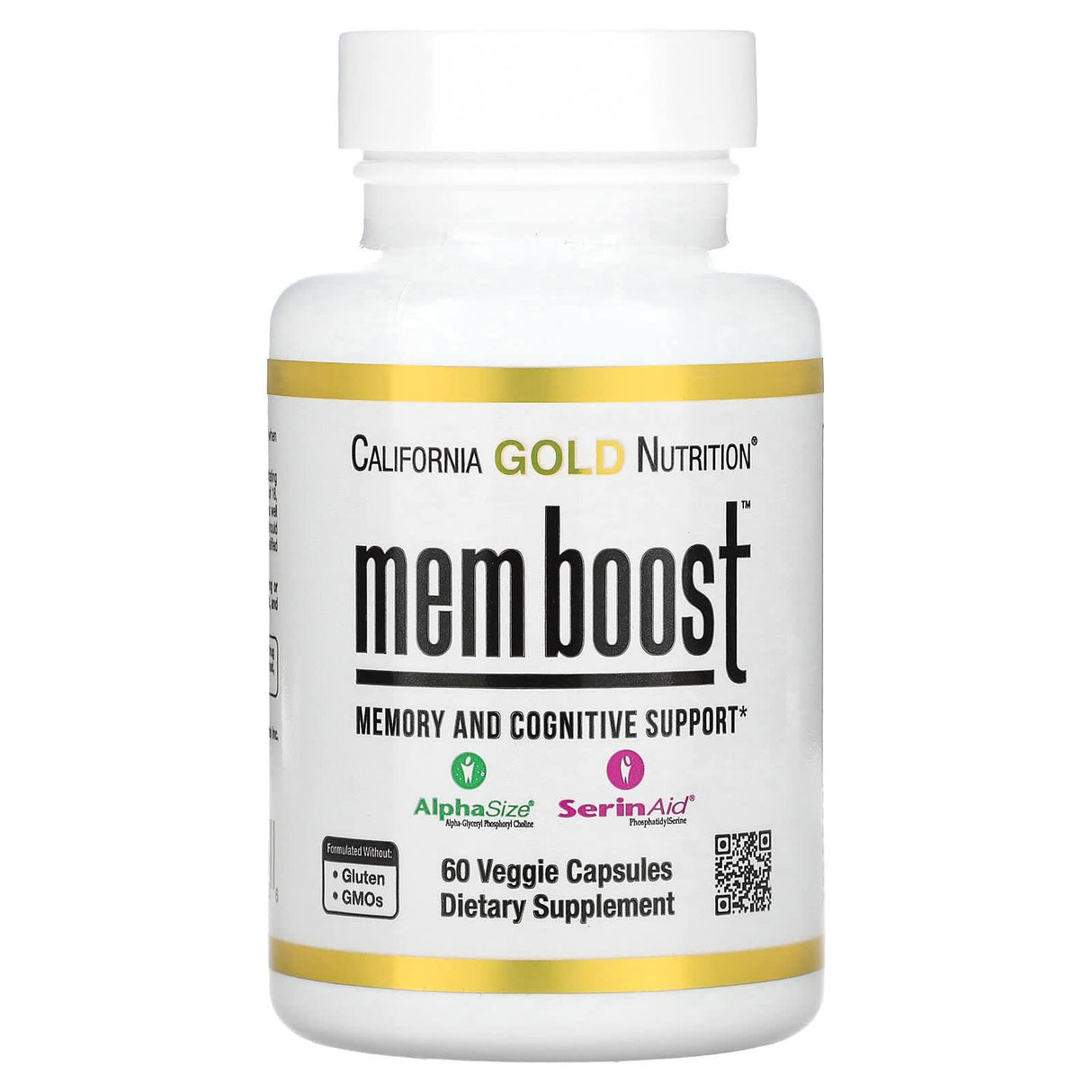 California Gold Nutrition, MEM Boost, Memory & Cognitive Support, 60 Veggie Capsules - Supply Center USA