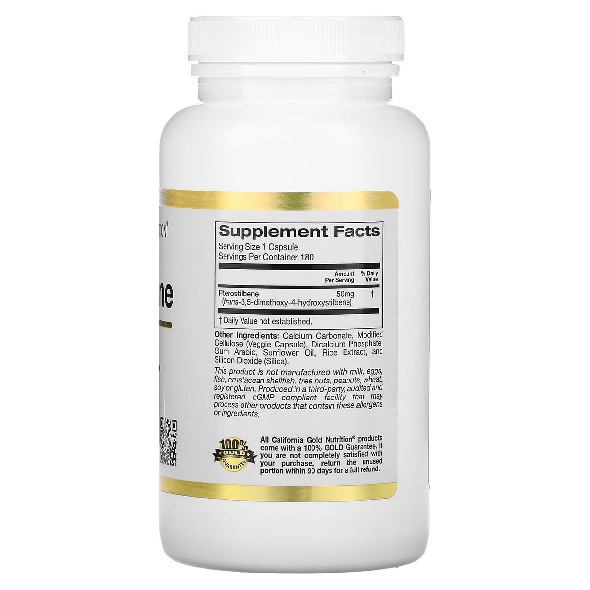 California Gold Nutrition, Pterostilbene, 50 mg, 180 Veggie Capsules - Supply Center USA