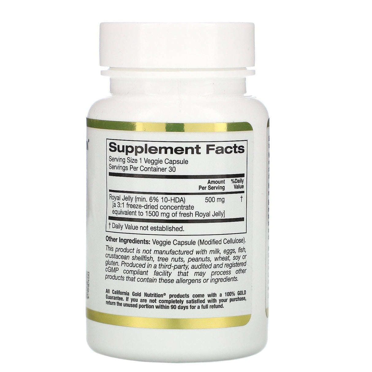 California Gold Nutrition, Royal Jelly, Concentrated & Freeze Dried, 500 mg, 30 Veggie Caps - Supply Center USA