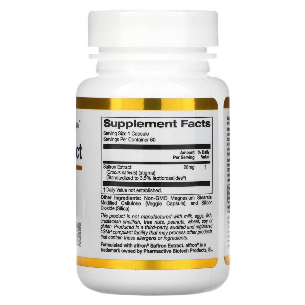 California Gold Nutrition, Saffron Extract with Affron, 28 mg, 60 Veggie Capsules - Supply Center USA