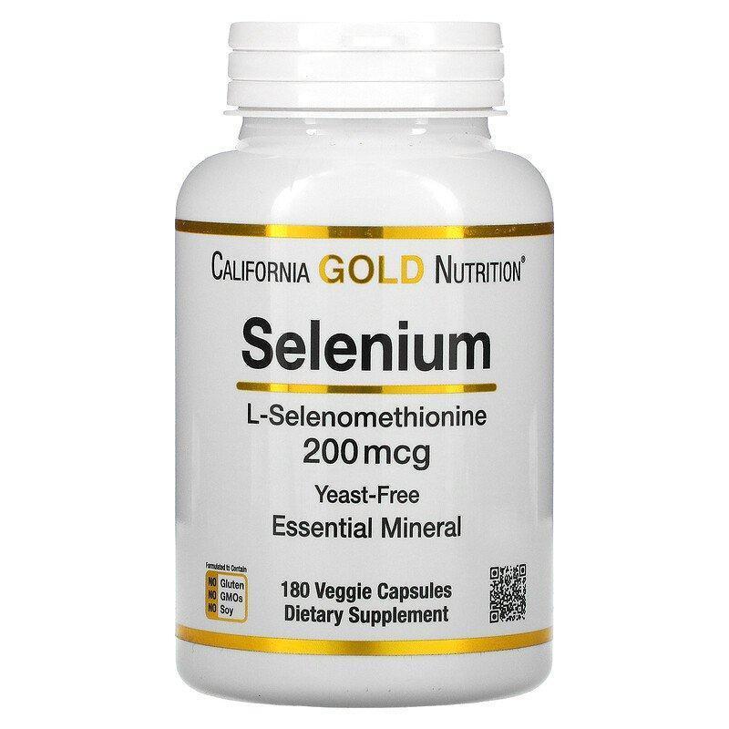 California Gold Nutrition, Selenium, Yeast-Free, 200 mcg, 180 Veggie Capsules - Supply Center USA