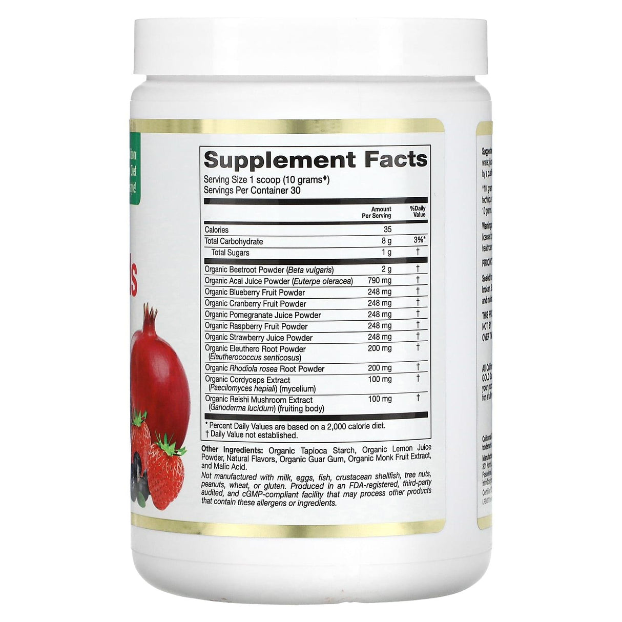 California Gold Nutrition, SUPERFOODS - Organic Red Superfoods, Mixed Berry, 10.58 oz (300 g) - Supply Center USA