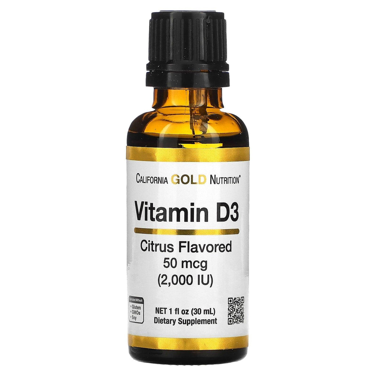 California Gold Nutrition, Vitamin D3 (Citrus), 2,000 IU, 1 fl oz (30 ml) - Supply Center USA