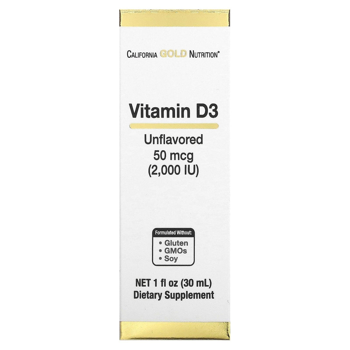 California Gold Nutrition, Vitamin D3 (Citrus), 2,000 IU, 1 fl oz (30 ml) - Supply Center USA