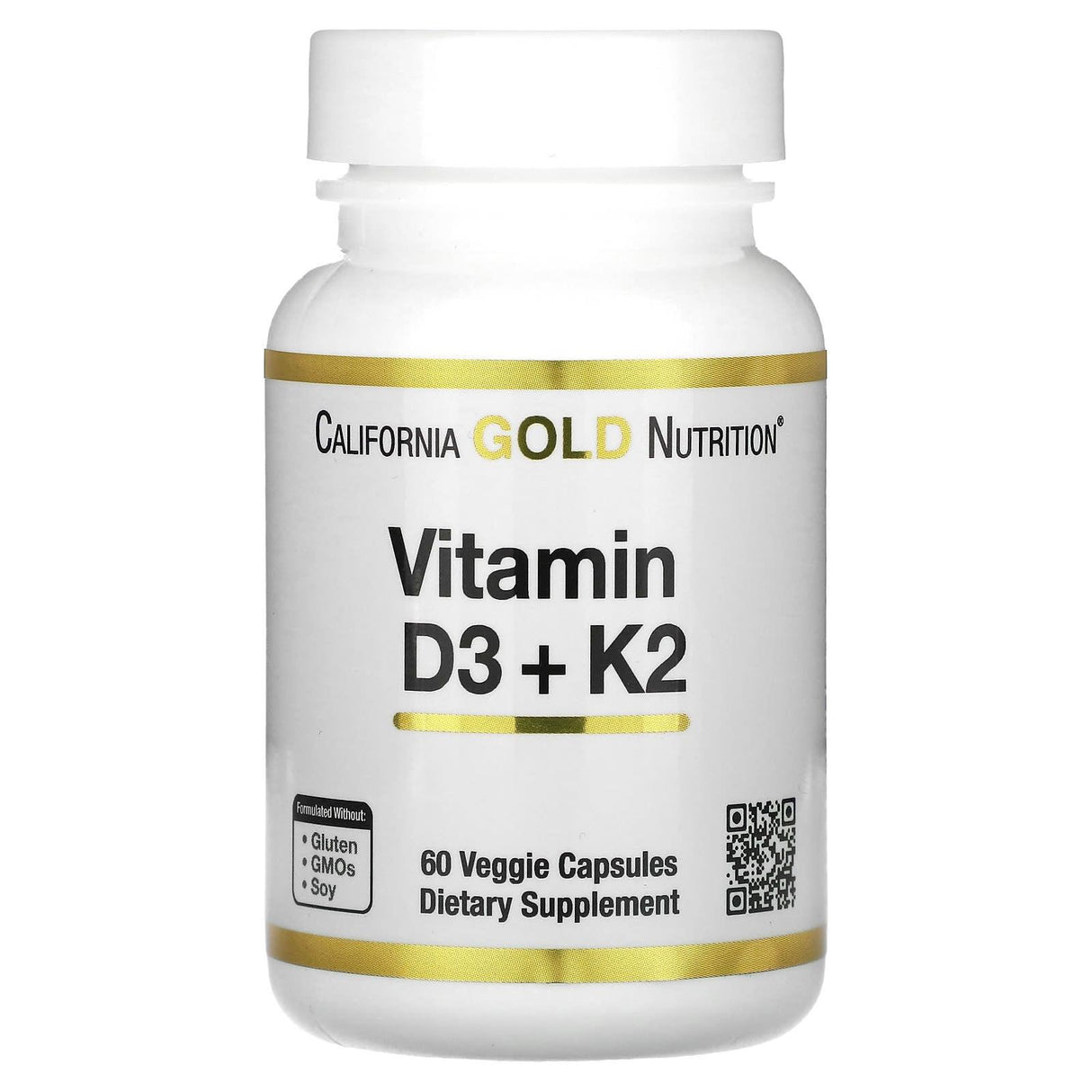 California Gold Nutrition, Vitamin D3 + K2, 60 Veggie Capsules - Supply Center USA