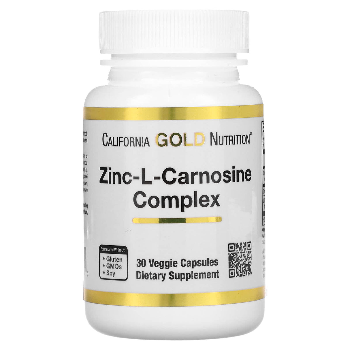 California Gold Nutrition, Zinc-L-Carnosine Complex, 30 Veggie Capsules - Supply Center USA