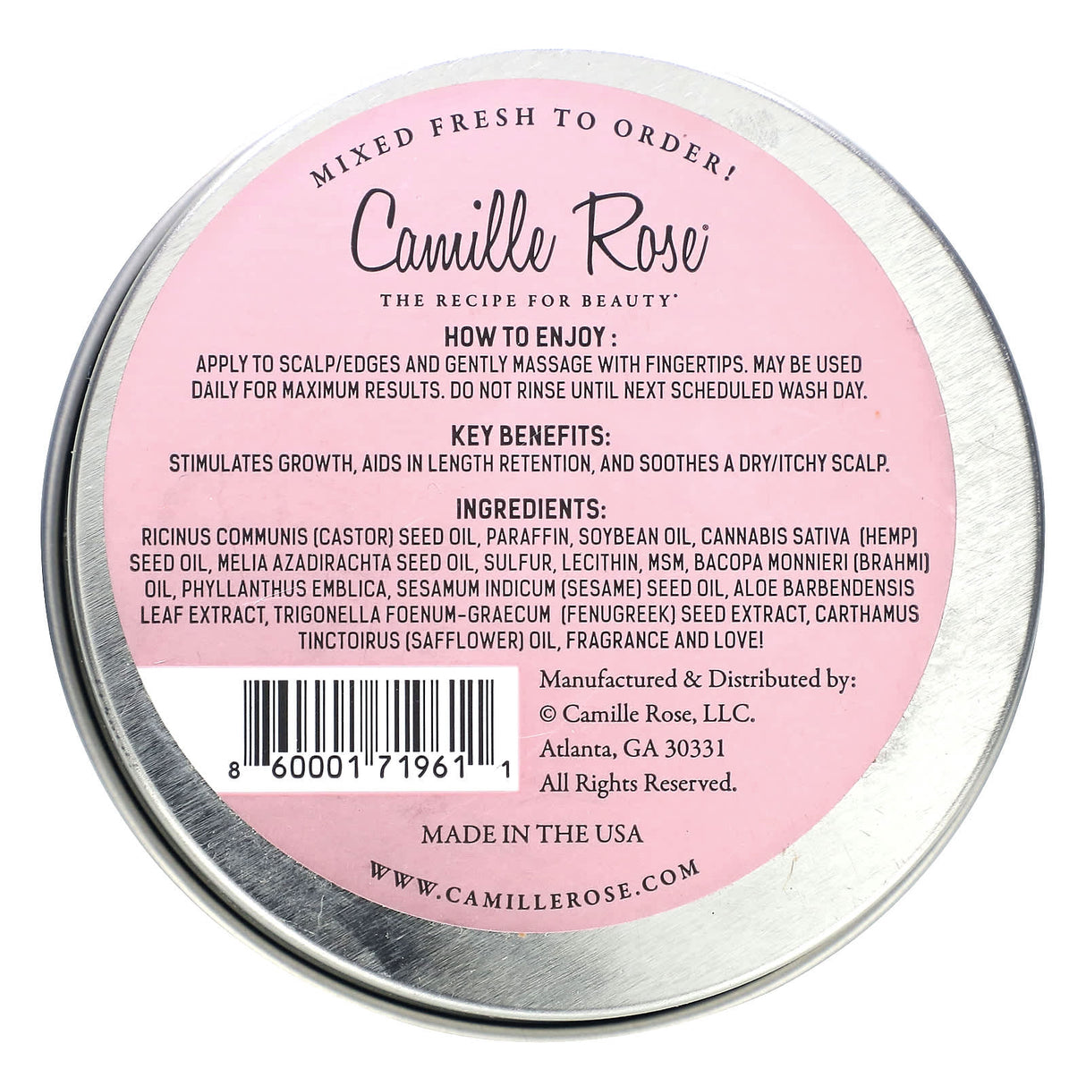 Camille Rose, The Gro Grease, Old Fashioned Hair Formula, 4 oz - Supply Center USA