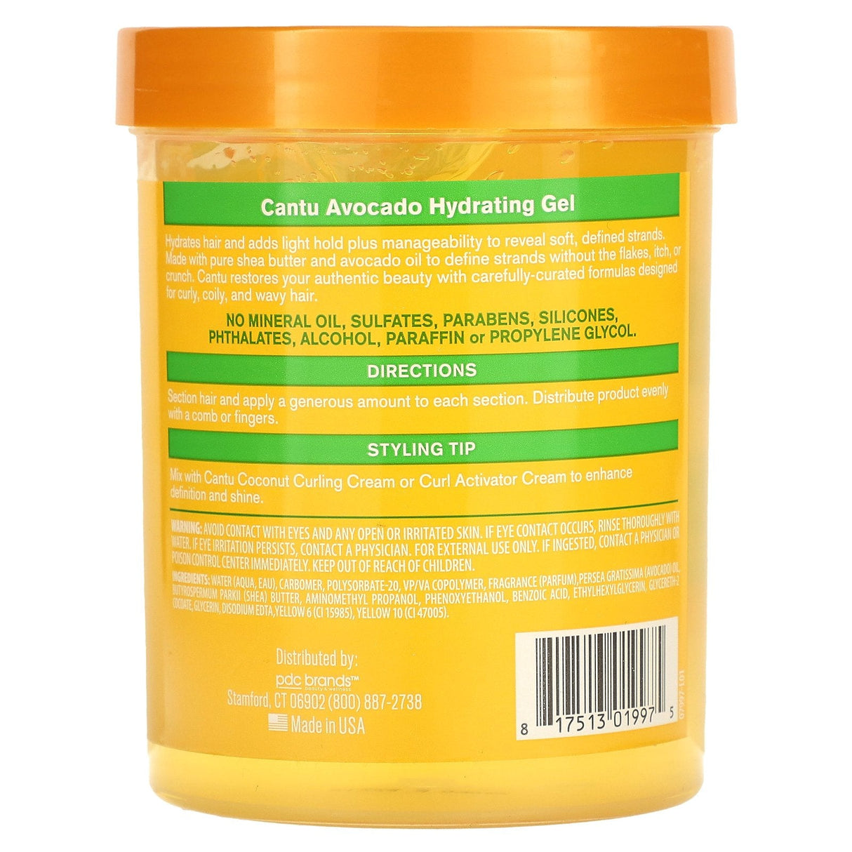 Cantu, Avocado Hydrating Gel, Alcohol Free, 18.5 oz (524 g) - Supply Center USA