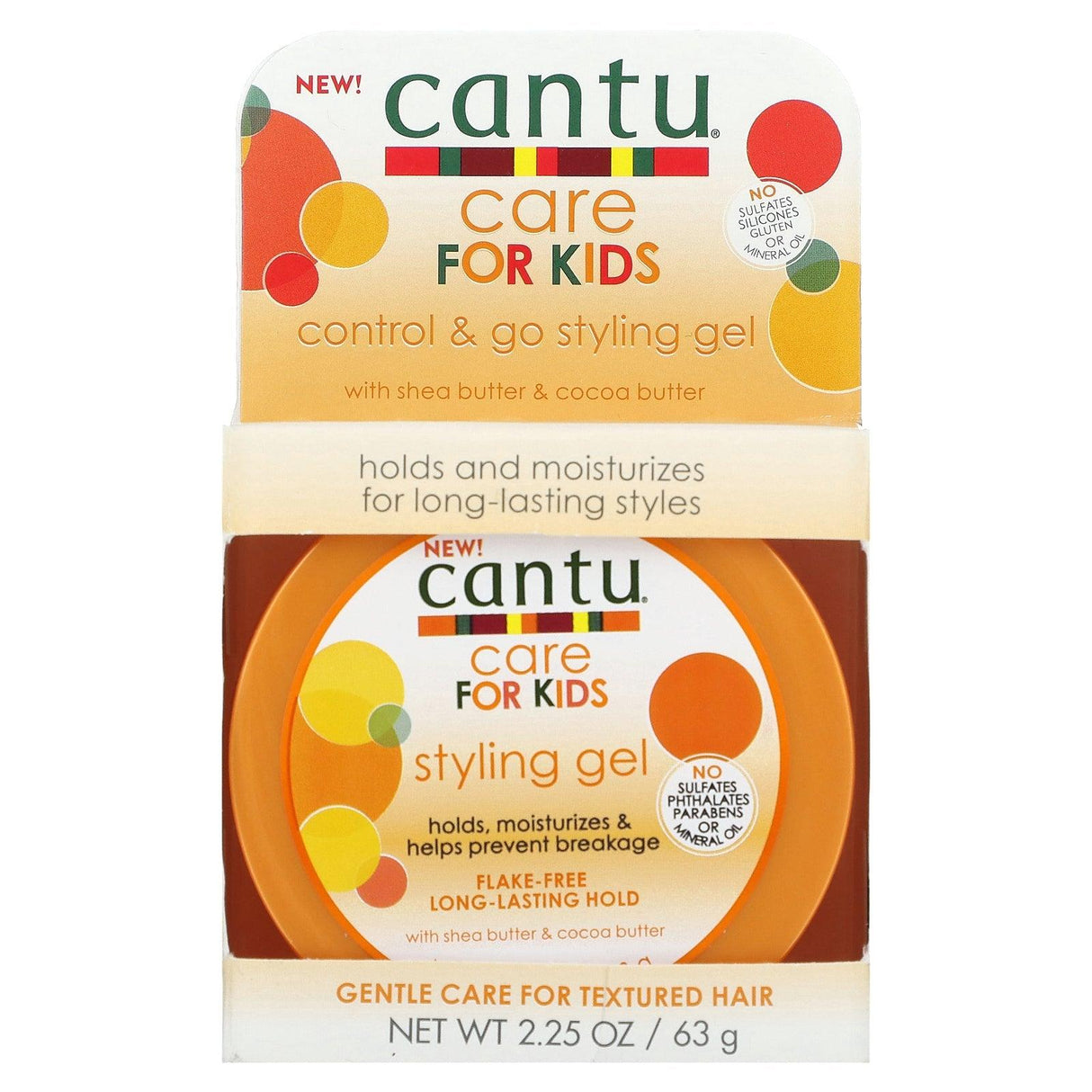 Cantu, Care For Kids, Control & Go Styling Gel, 2.25 oz (63 g) - Supply Center USA