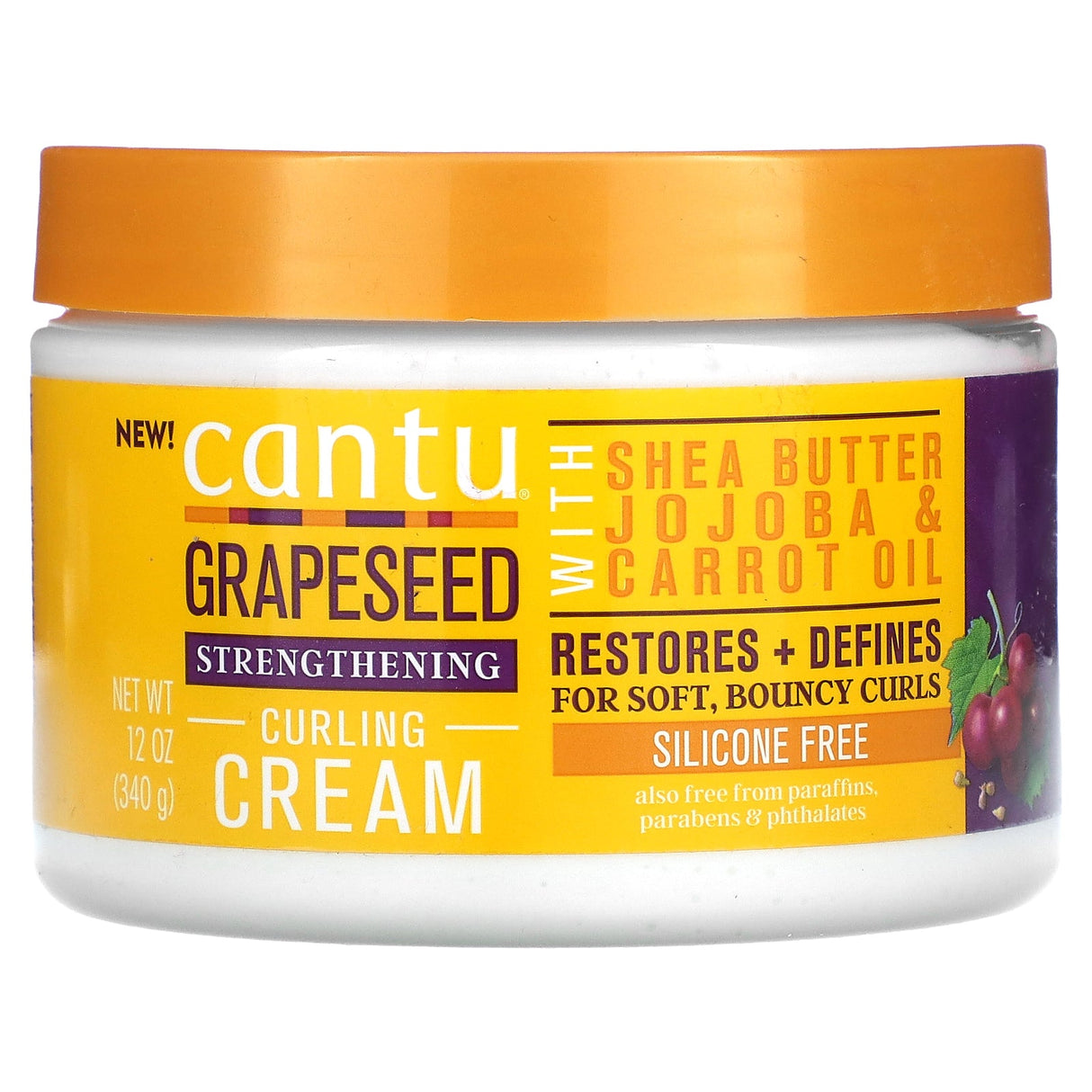 Cantu, Grapeseed Strengthening Curling Cream, 12 oz (340 g) - Supply Center USA