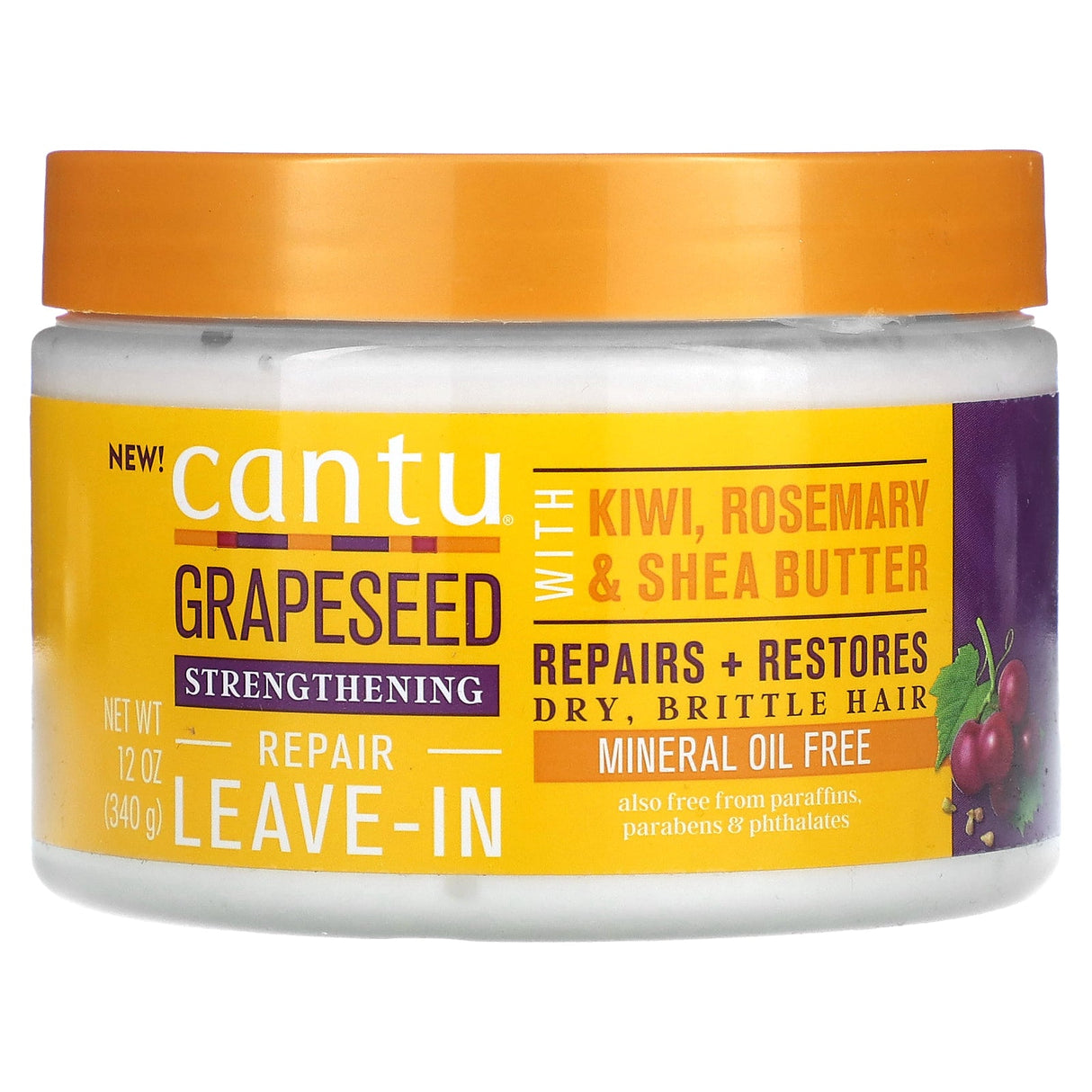 Cantu, Grapeseed Strengthening Repair Leave-In, Dry Brittle Hair, 12 oz (340 g) - Supply Center USA