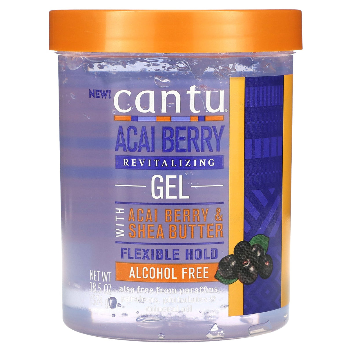 Cantu, Revitalizing Gel, Flexible Hold, Acai Berry, 18.5 oz (524 g) - Supply Center USA