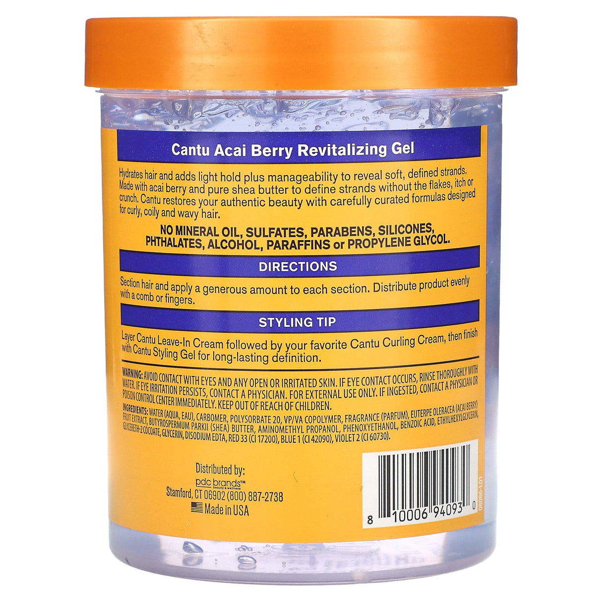 Cantu, Revitalizing Gel, Flexible Hold, Acai Berry, 18.5 oz (524 g) - Supply Center USA