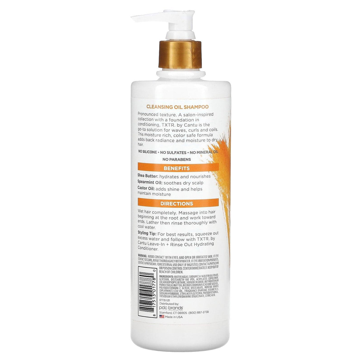 Cantu, TXTR, Cleaning Oil Shampoo, Color Treated Hair + Curls, 16 fl oz (473 ml) - Supply Center USA