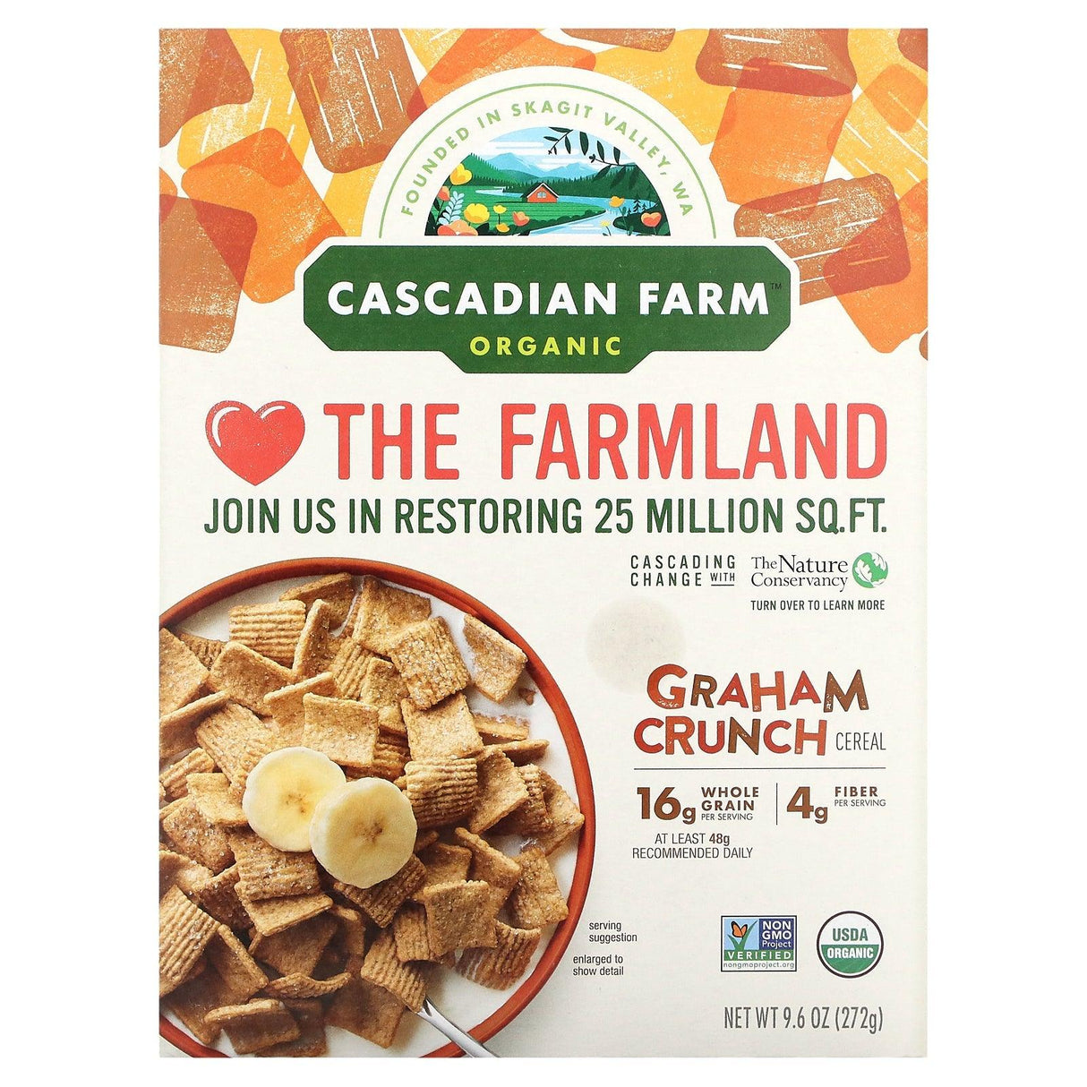 Cascadian Farm, Organic Graham Crunch Cereal, 9.6 oz (272 g) - Supply Center USA