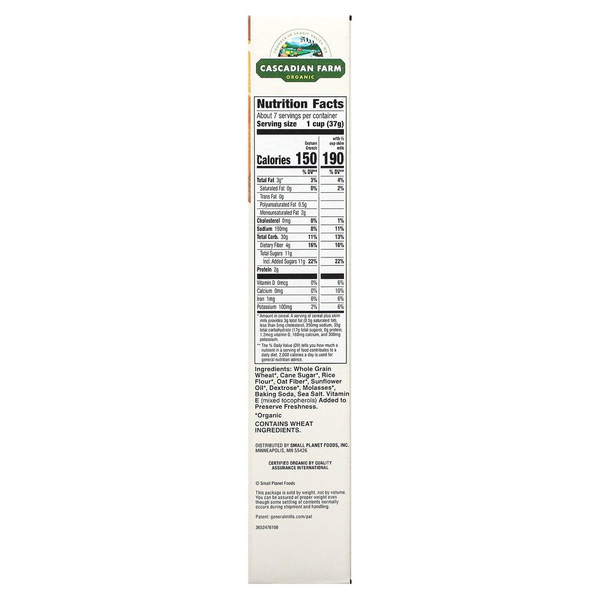 Cascadian Farm, Organic Graham Crunch Cereal, 9.6 oz (272 g) - Supply Center USA