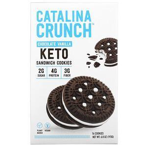 Catalina Crunch, Keto Sandwich Cookies, Chocolate Vanilla, 16 Cookies, 6.8 oz (193 g) - Supply Center USA