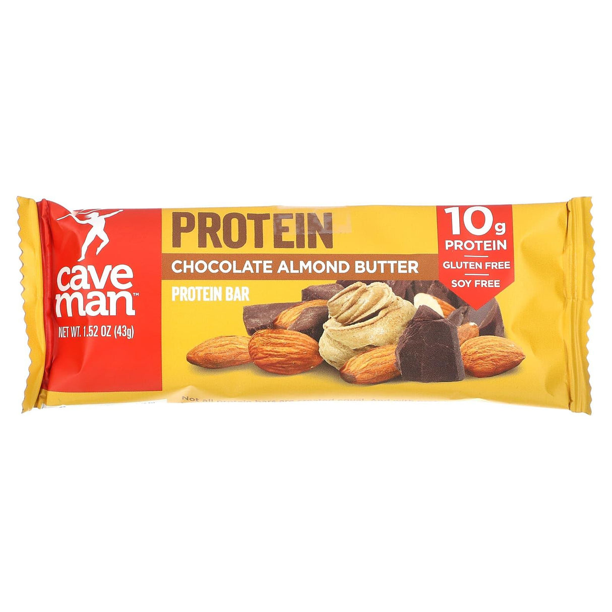 Caveman Foods, Protein Bar, Chocolate Almond Butter, 12 Bars, 1.52 oz (43 g) Each - Supply Center USA